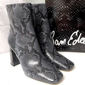 Sam Edelman Codie Snake Print square Toe Boots